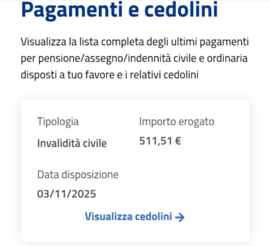 Cedolino Pensione Novembre 2025
