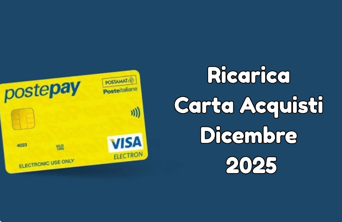 Ricarica Carta Acquisti di dicembre 2025