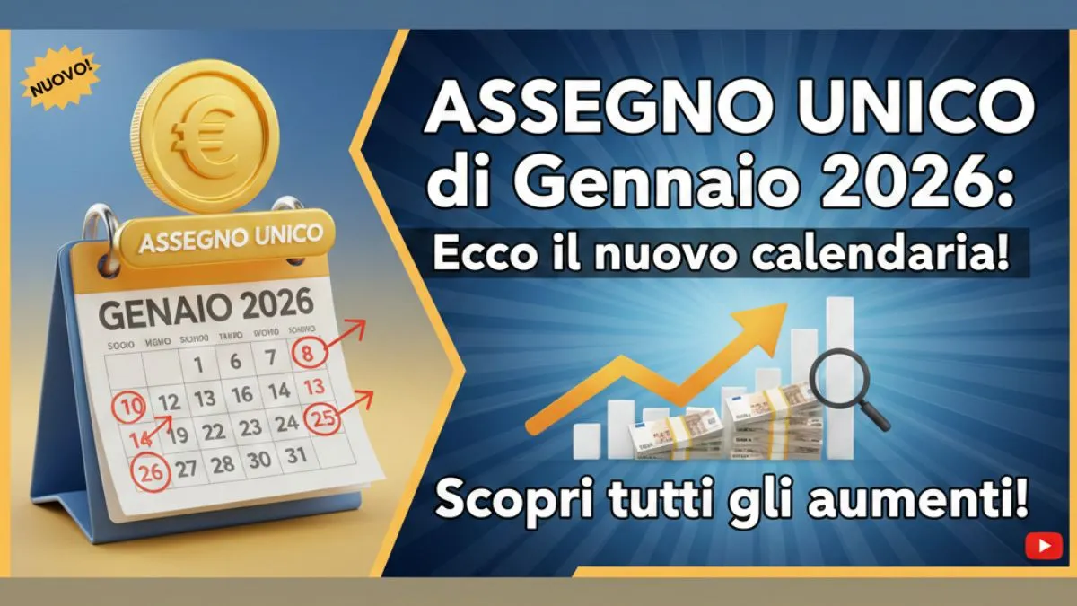 Assegno Unico di Gennaio 2026: Ecco il nuovo calendario! Scopri tutti gli aumenti
