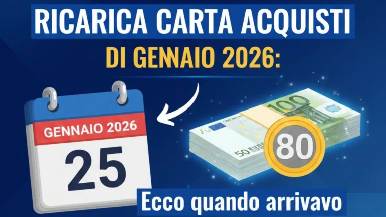 Ricarica Carta Acquisti di Gennaio 2026: Ecco quando arrivano gli 80 euro! Scopri subito il calendario