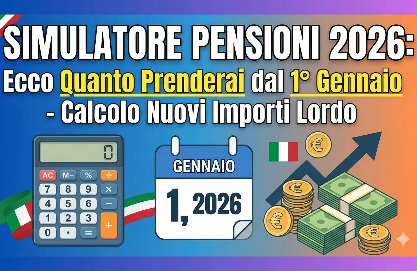 Simulatore Pensioni 2026: Ecco Quanto Prenderai dal 1° Gennaio - Calcolo Nuovi Importi Lordo  