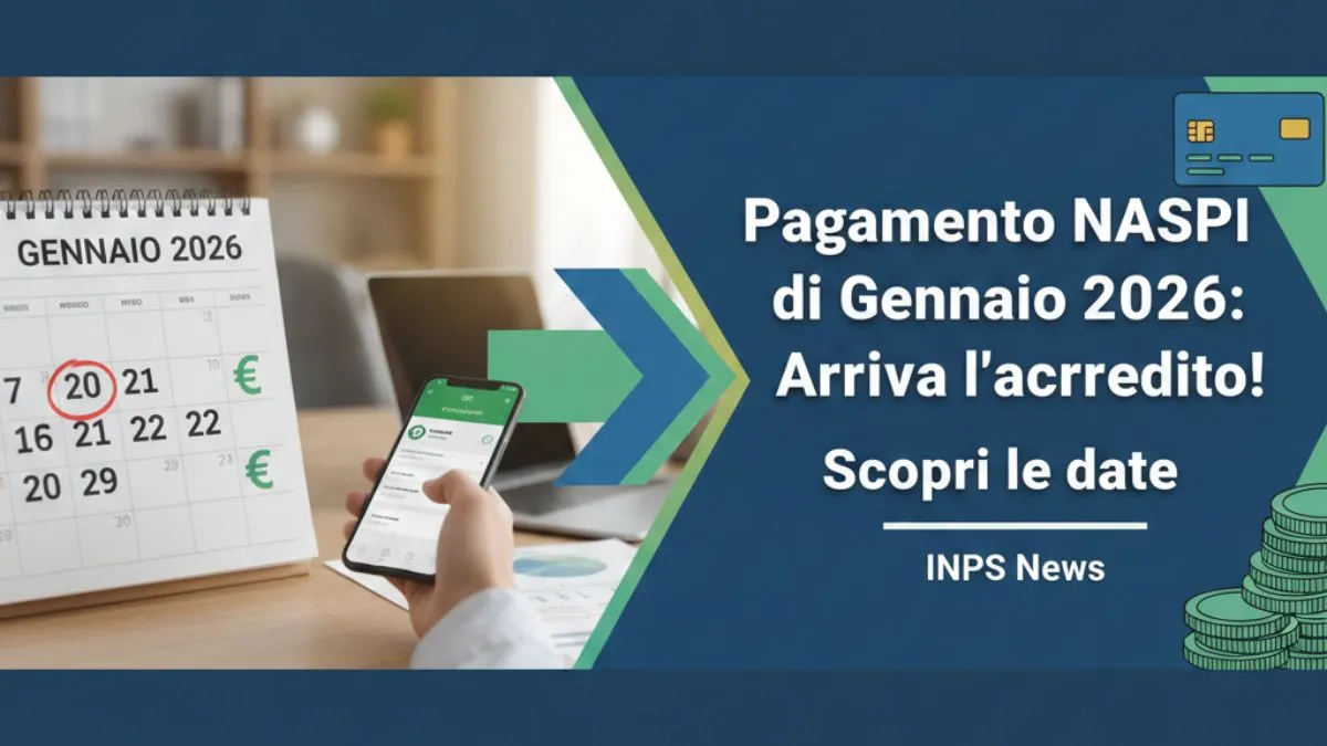 make me thumbnail wide attractive "Pagamento NASpI di Gennaio 2026: Arriva l'accredito! Scopri le date