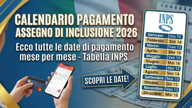 Calendario Pagamenti Assegno di Inclusione 2026: Confermate le date di pagamento! Scopri subito Nuove date