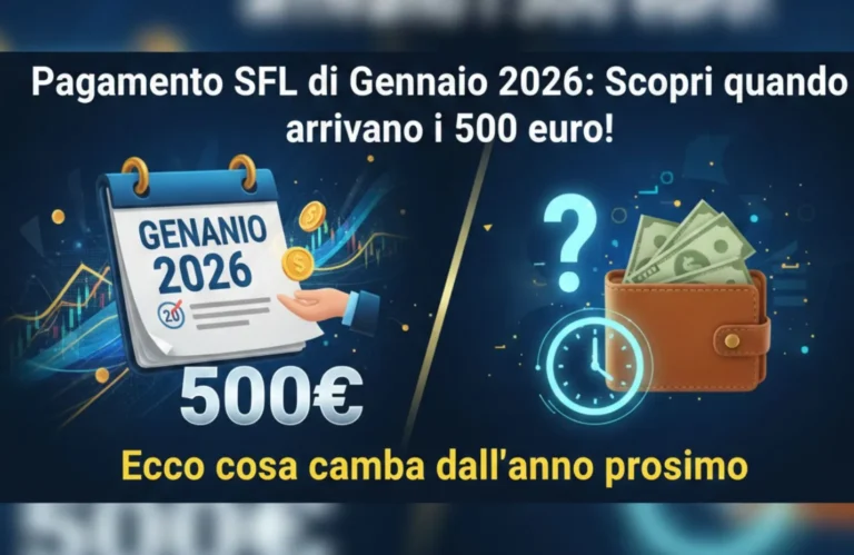 Pagamento SFL di Gennaio 2026: Scopri quando arrivano i 500 euro! Ecco cosa cambia dall'anno prossimo