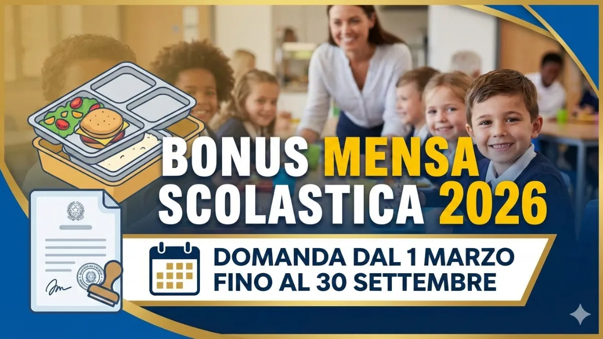 Home 1 Bonus mensa scolastica 2026: Domanda dal 1 marzo fino al 30 settembre