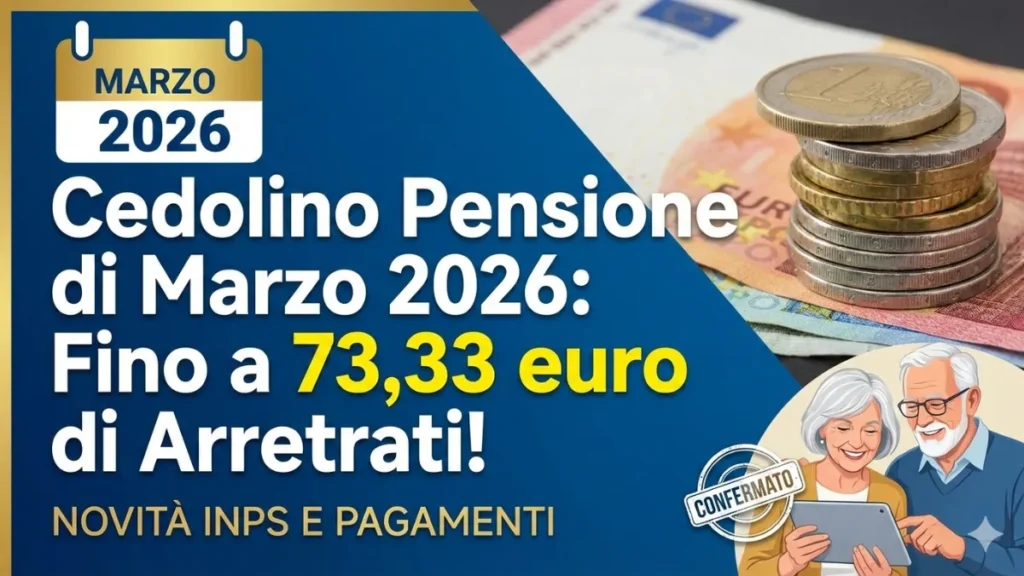 Cedolino Pensione di Marzo 2026: Fino a 73,33 euro di Arretrati!
