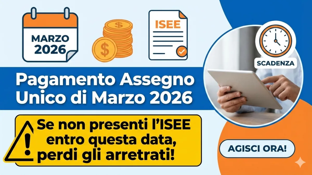 Pagamento Assegno Unico di Marzo 2026: Se non presenti l'ISEE entro questa data, perdi gli arretrati!