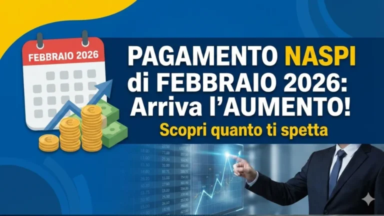 Make me proffessional and engaging thumbnail *wide* and large and good : Pagamento NASpI di FEBBRAIO 2026: Arriva l'aumento! Scopri quanto ti spetta    