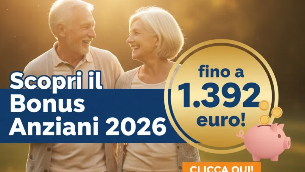 Scopri il Bonus Anziani 2026 fino a 1.392 euro!