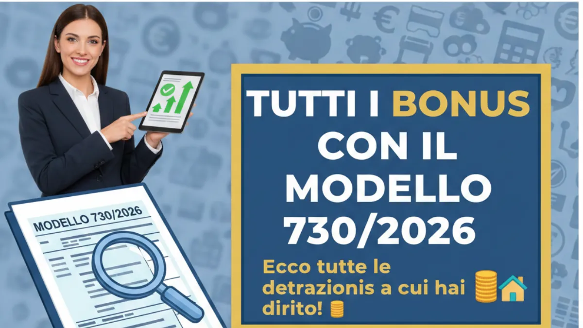 Tutti i Bonus con il modello 730/2026: Ecco tutte le detrazioni a cui ha diritto!