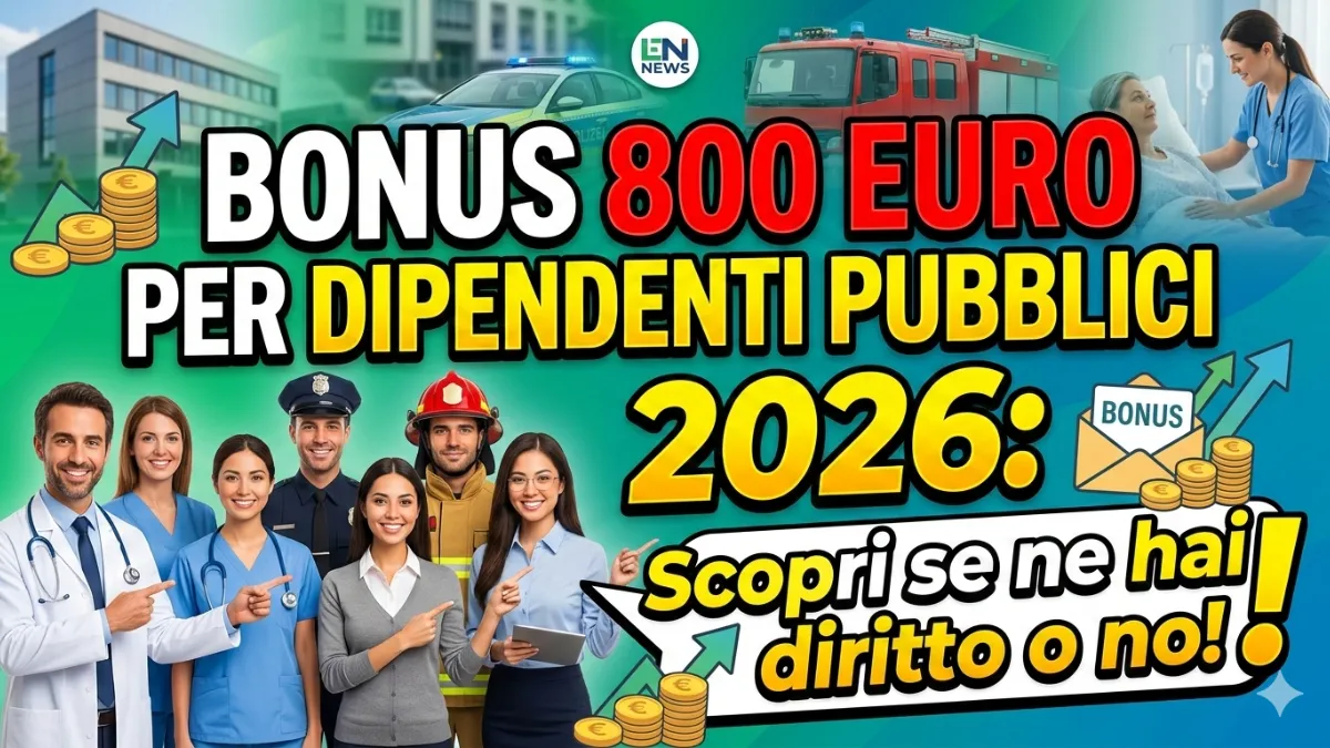 Home 1 Bonus 800 euro per dipendenti pubblici 2026