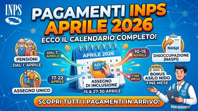 Pagamenti INPS di aprile 2026