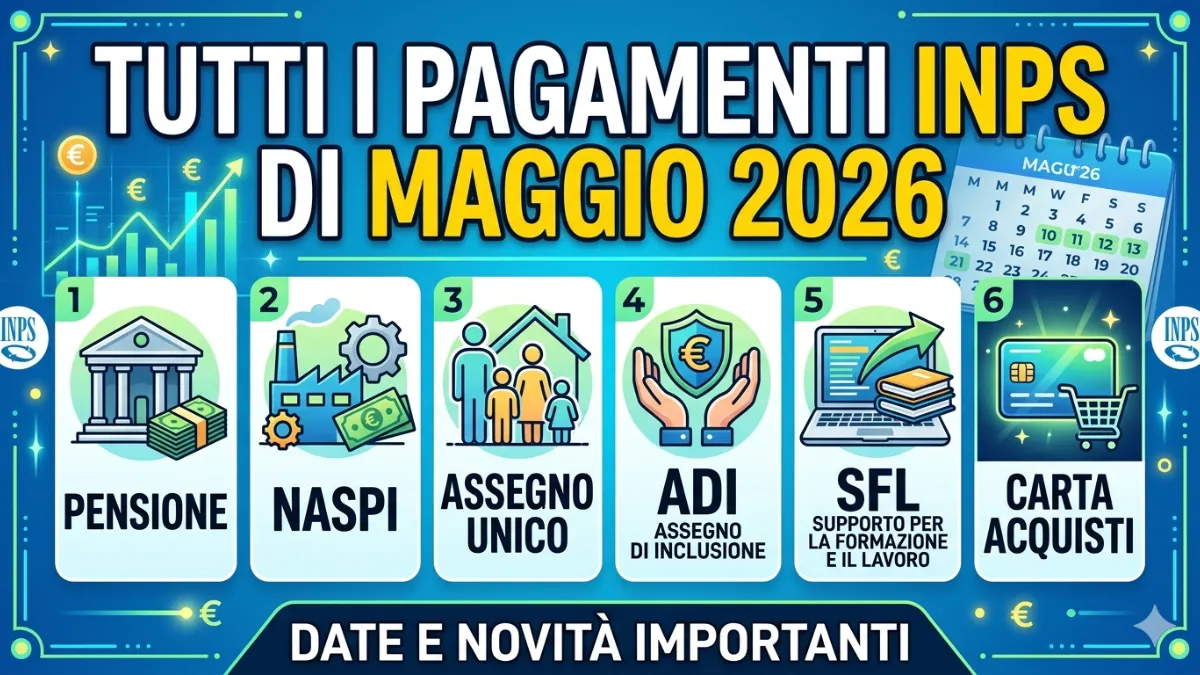 Tutti i Pagamenti Inps di Maggio 2026 Tutti i Pagamenti Inps di Maggio 2026