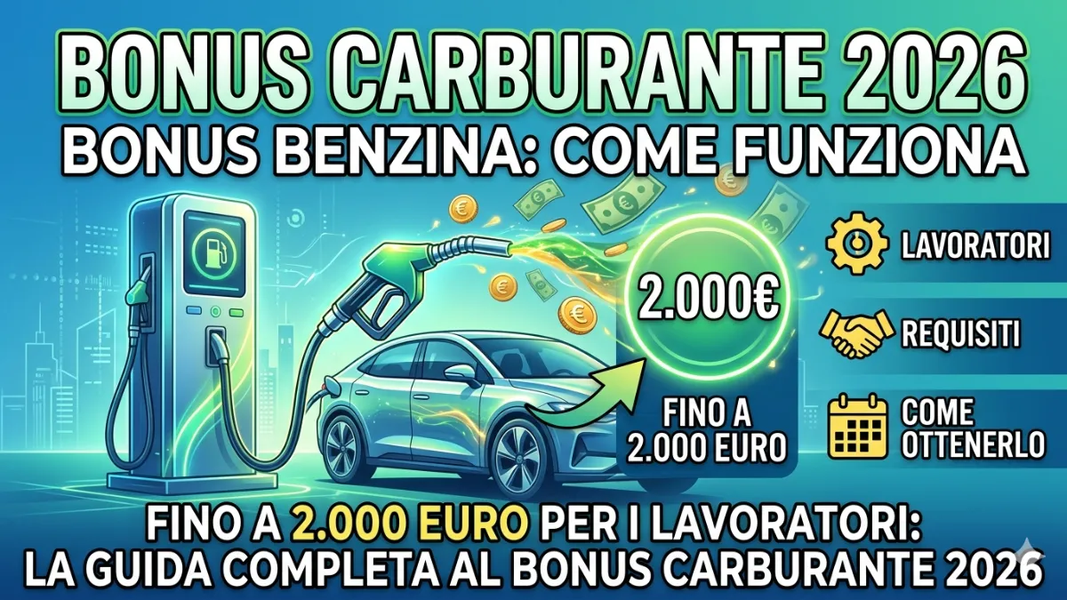 Bonus Carburante 2026, fino a 2.000 euro per i lavoratori: come funziona il bonus benzina