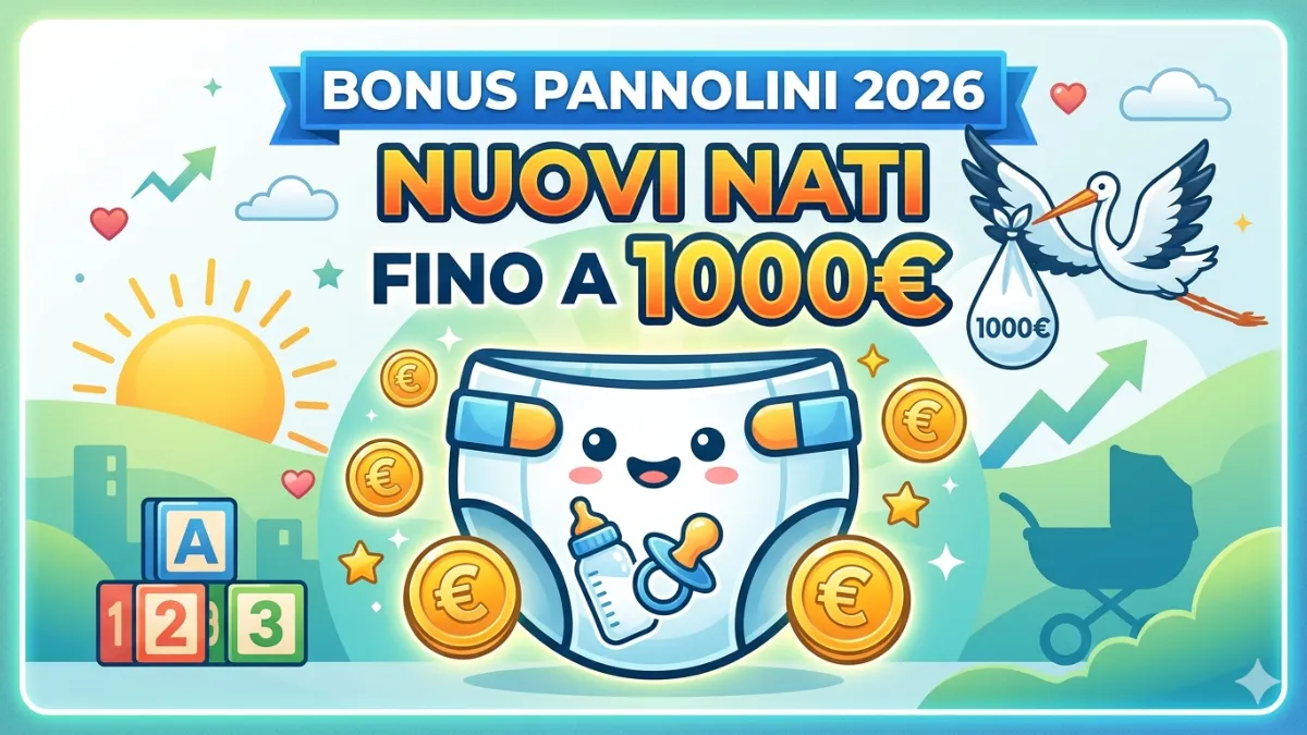 Bonus Pannolini 2026: Nuovi Nati fino a 1000 euro Bonus Pannolini 2026: Nuovi Nati fino a 1000 euro
