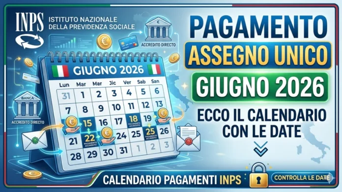 Pagamento Assegno unico Giugno 2026 Inps: Ecco il calendario con le date