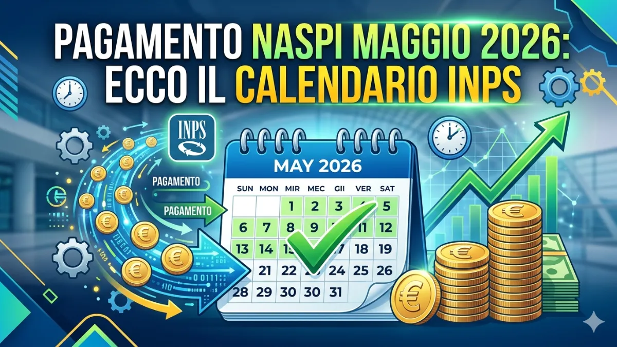 Pagamento Naspi Maggio 2026: Ecco il calendario Inps Pagamento Naspi Maggio 2026: Ecco il calendario Inps