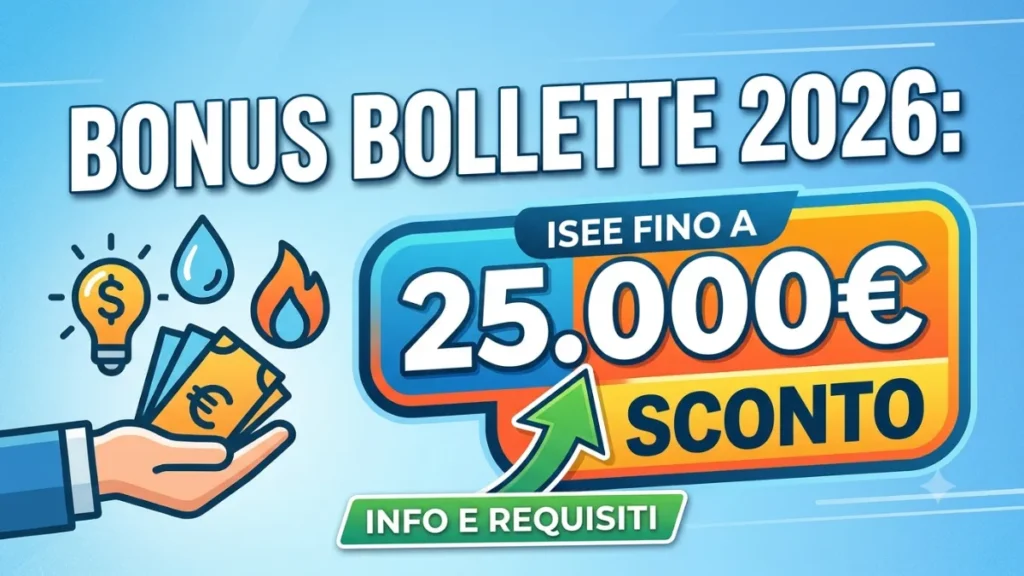 Bonus Bollette 2026: al via lo sconto per ISEE fino a 25.000 euro