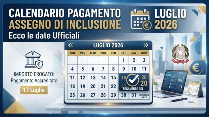 Calendario Pagamento Assegno di Inclusione Luglio 2026: Ecco le date Ufficali Calendario Pagamento Assegno di Inclusione Luglio 2026: Ecco le date Ufficali