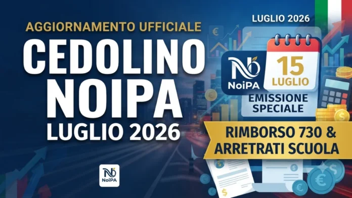 Cedolino NoiPA Luglio 2026: Emissione Speciale il 15 Luglio e Rimborso 730, Arretrati Scuola Cedolino NoiPA Luglio 2026: Emissione Speciale il 15 Luglio e Rimborso 730, Arretrati Scuola
