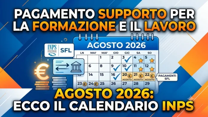 Pagamento Supporto per la Formazione e il Lavoro di Agosto 2026: Ecco il calendario Inps