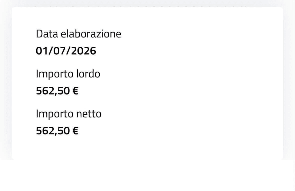 Pagamento Naspi Luglio 2026